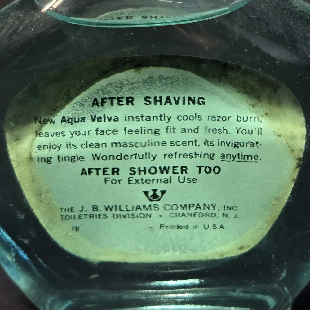 Vintage AQUA VELVA ‘Ice Blue’ After Shave 6 oz JB Williams Co.